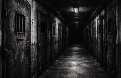 Illustration of a prison corridor